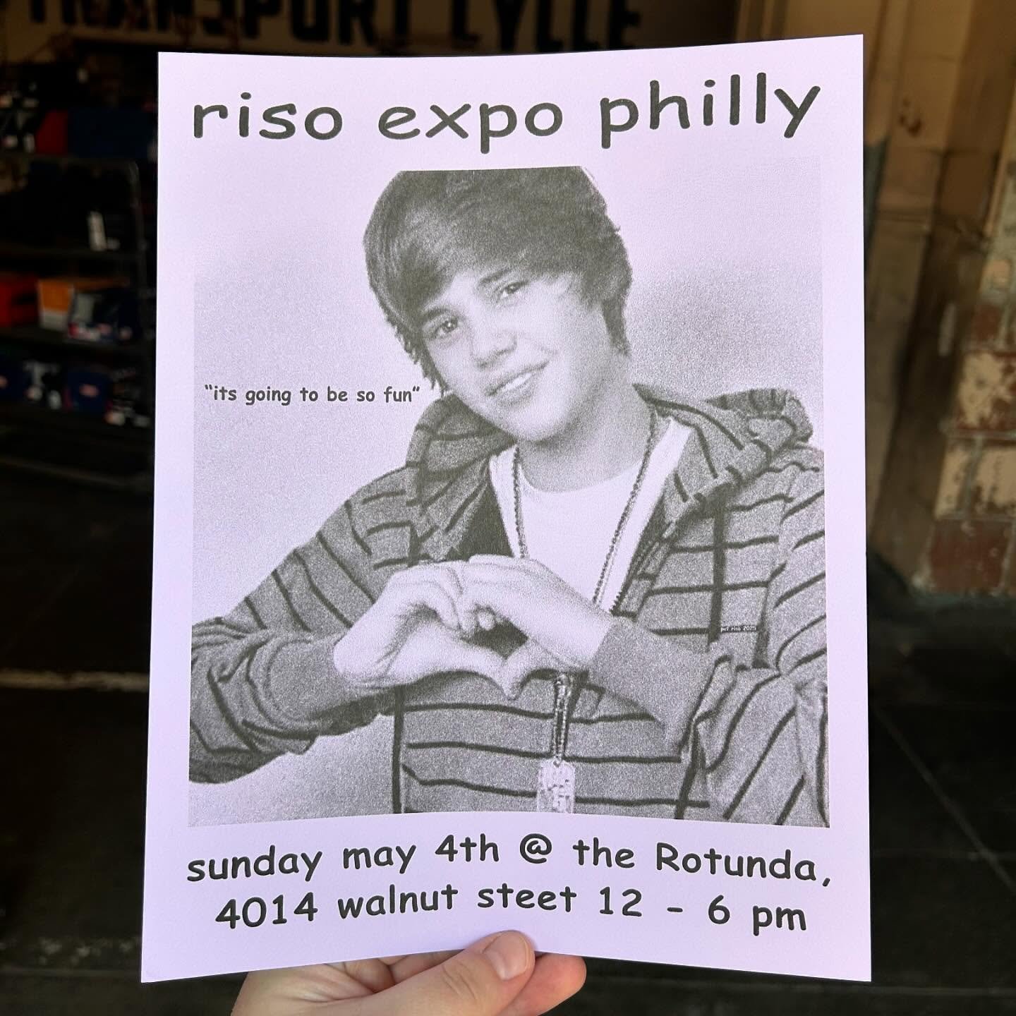 NEW PRINT ALERT 🚨🚨🚨 we literally can&rsquo;t wait for the first ever RISO EXPO PHILLY - this Sunday the 4th, 12 - 6 pm at the Rotunda 💅  come hang (don&rsquo;t disappoint Justin) all of philly&rsquo;s hottest riso printers will be vending, see yo