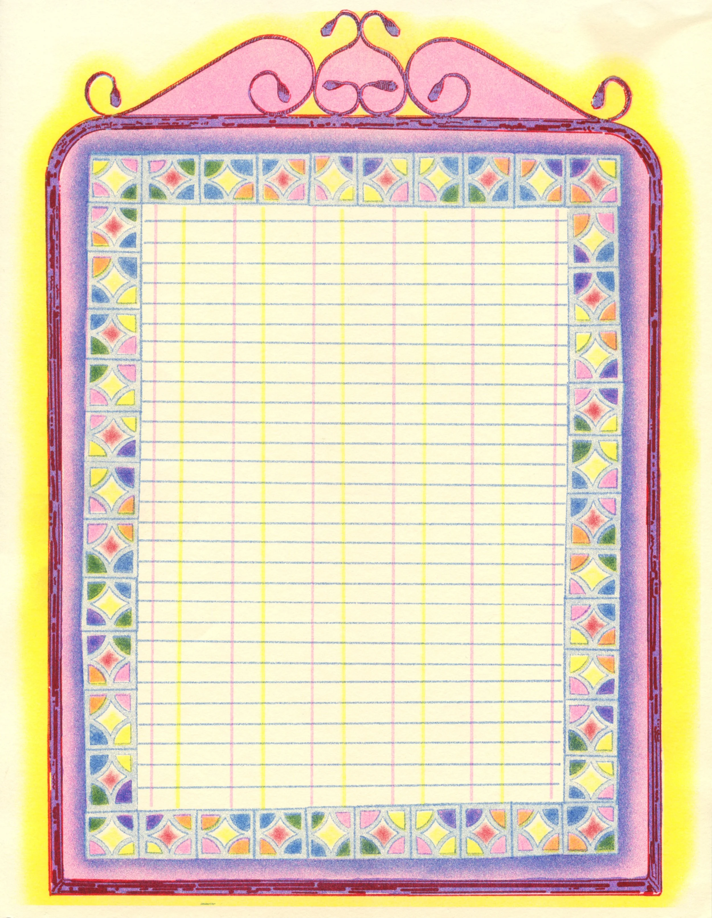 Shannon Dougherty, printed in Bright Red, Fluorescent Pink, Blue, and Yellow