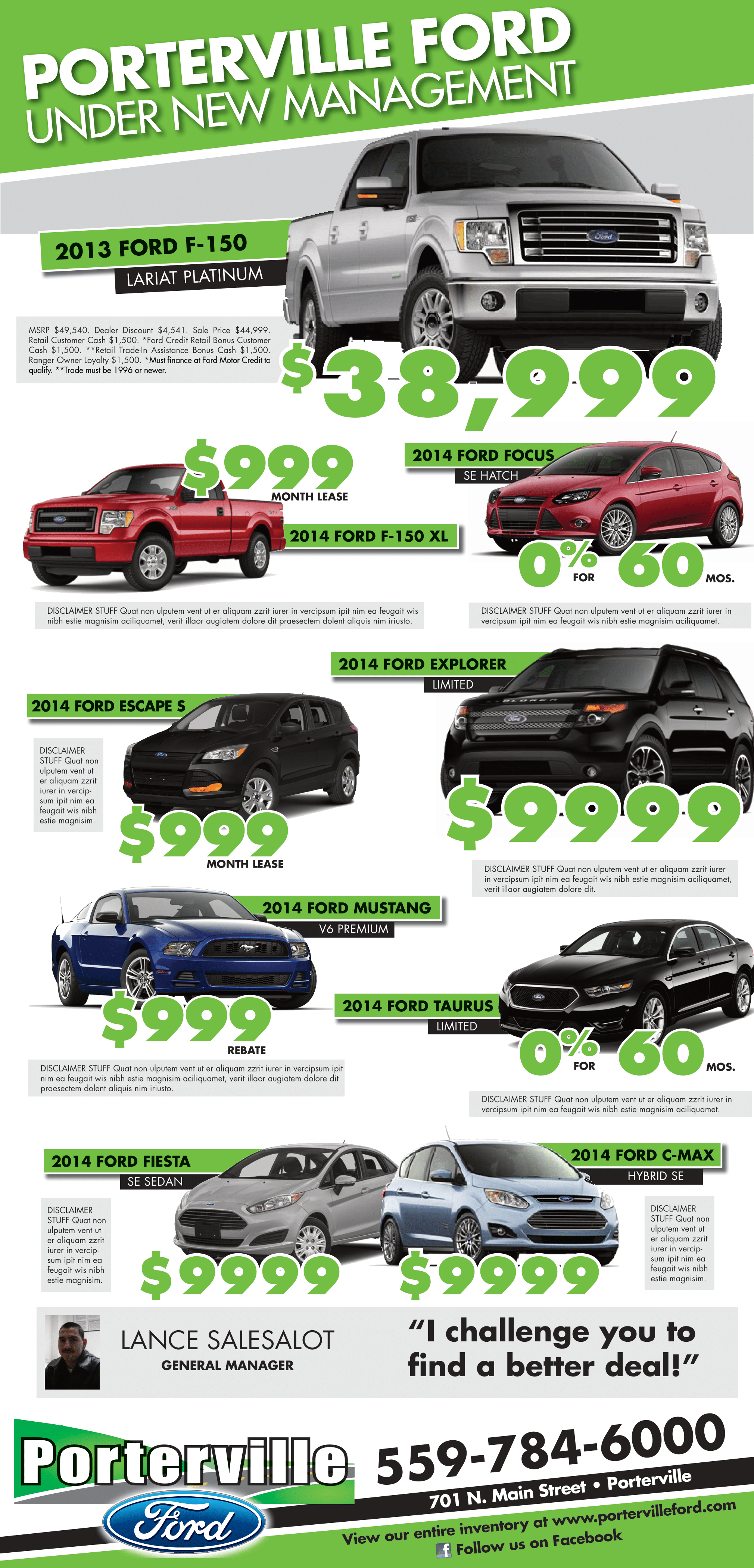 Advertising Design. Client: Porterville Ford