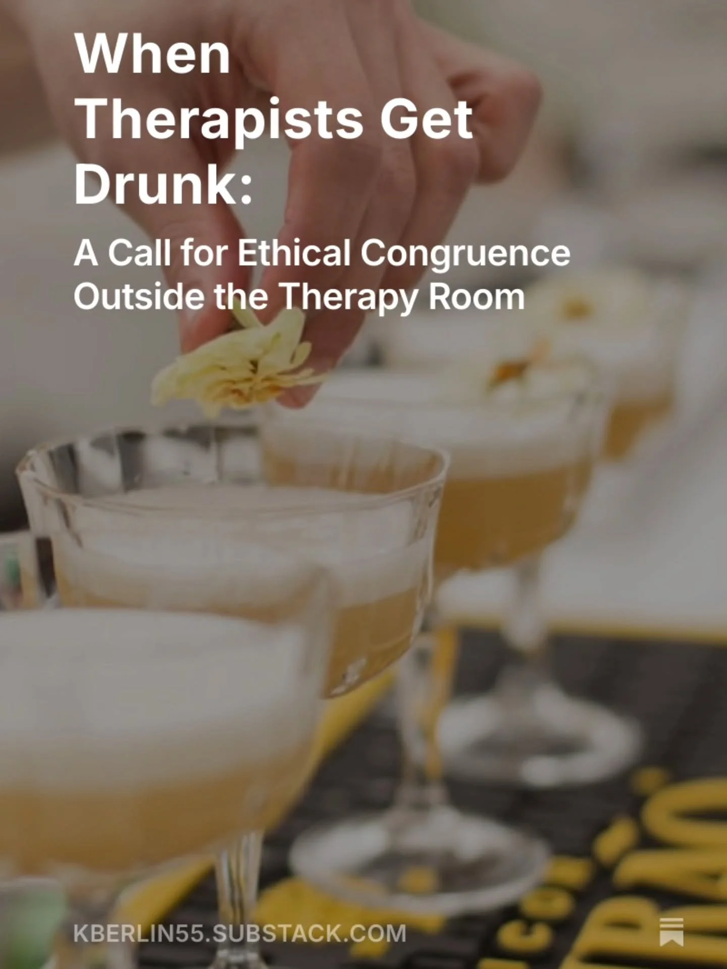 There is a quiet responsibility that follows us into every space we enter, even the ones that feel relaxed and off the clock. In When Therapists Get Drunk, I wrote about what happens when members of our helping professions use alcohol in ways that do