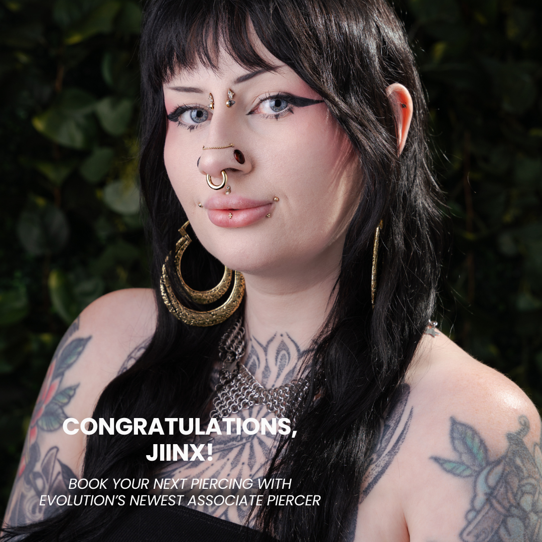 It’s Official: Jiinx is licensed and piercing at Evolution on Carlisle!