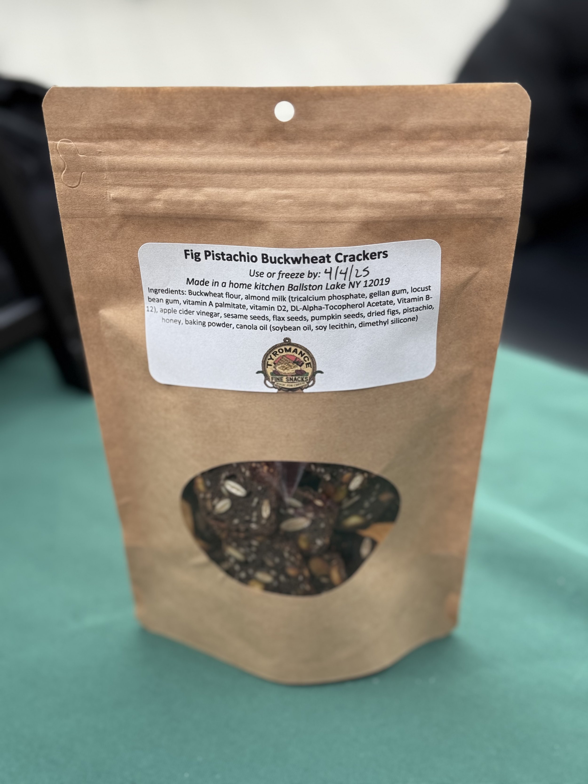 Fig Pistachio Buckwheat Crackers