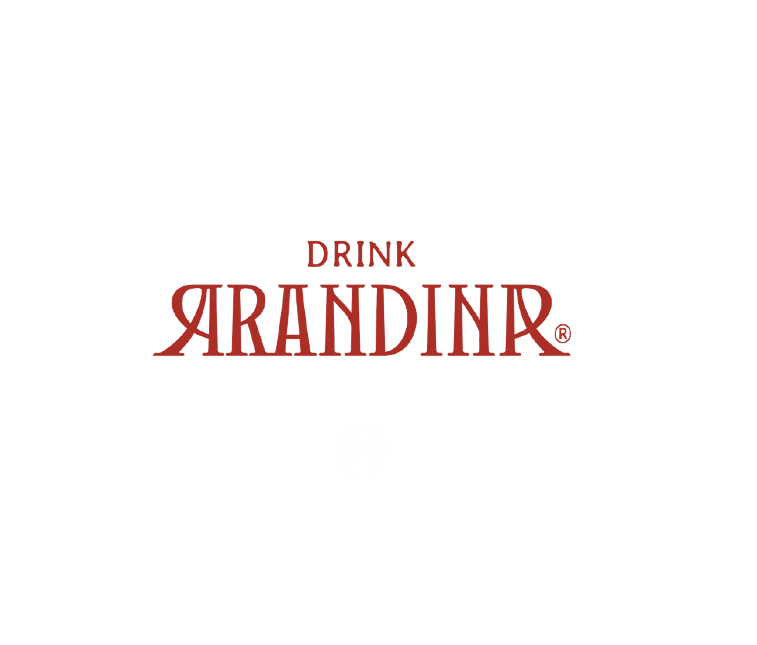Imagen del logotipo de la marca Arandina con la frase 'Drink Arandina' en letras rojas sobre fondo negro.