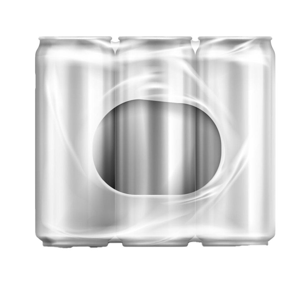 Latas de soda con efecto de neblina o humo en la imagen