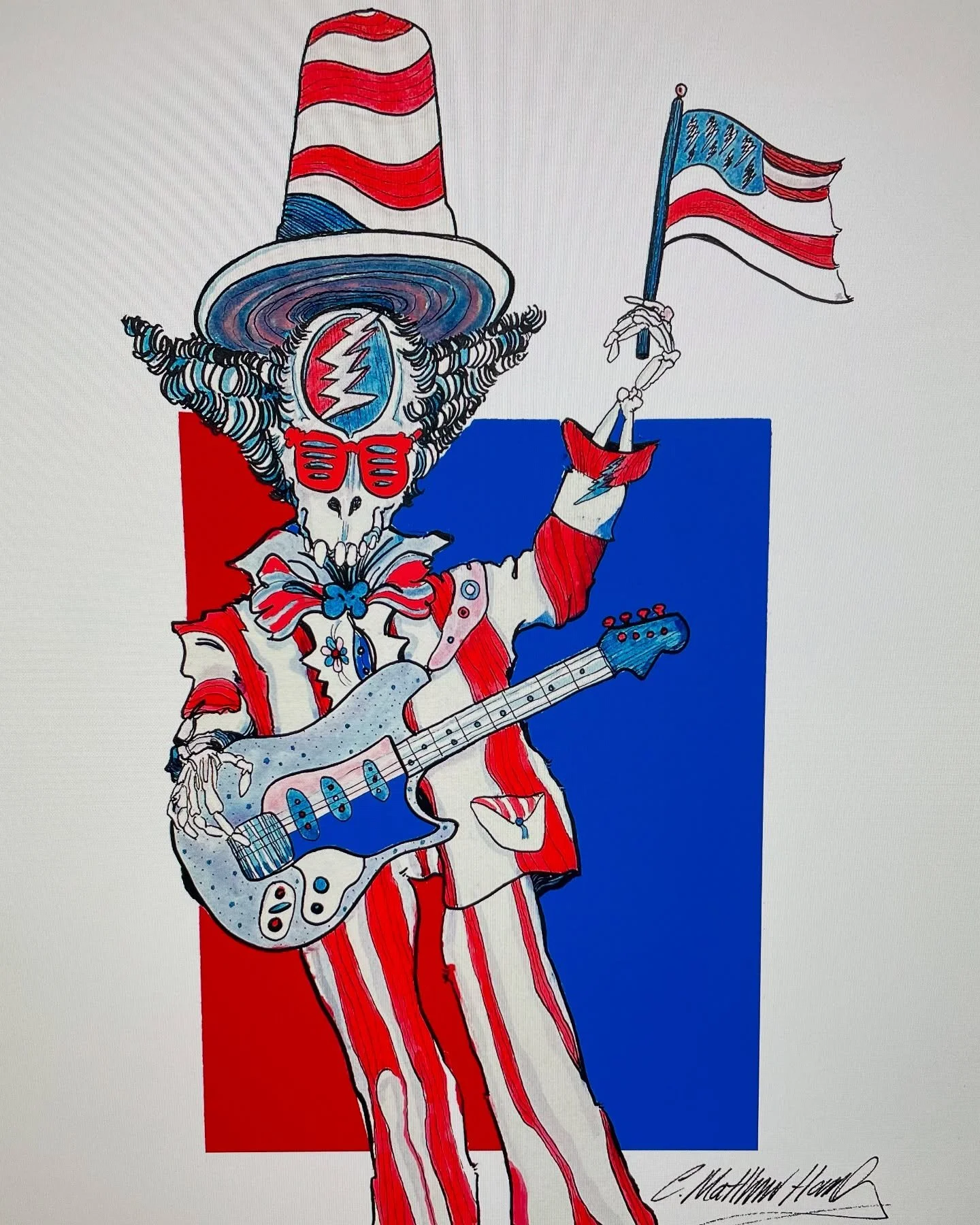 Wave that flag it’s the 4th! 🇺🇸
.
.
#hambyart #unclesam #deadhead #usblues