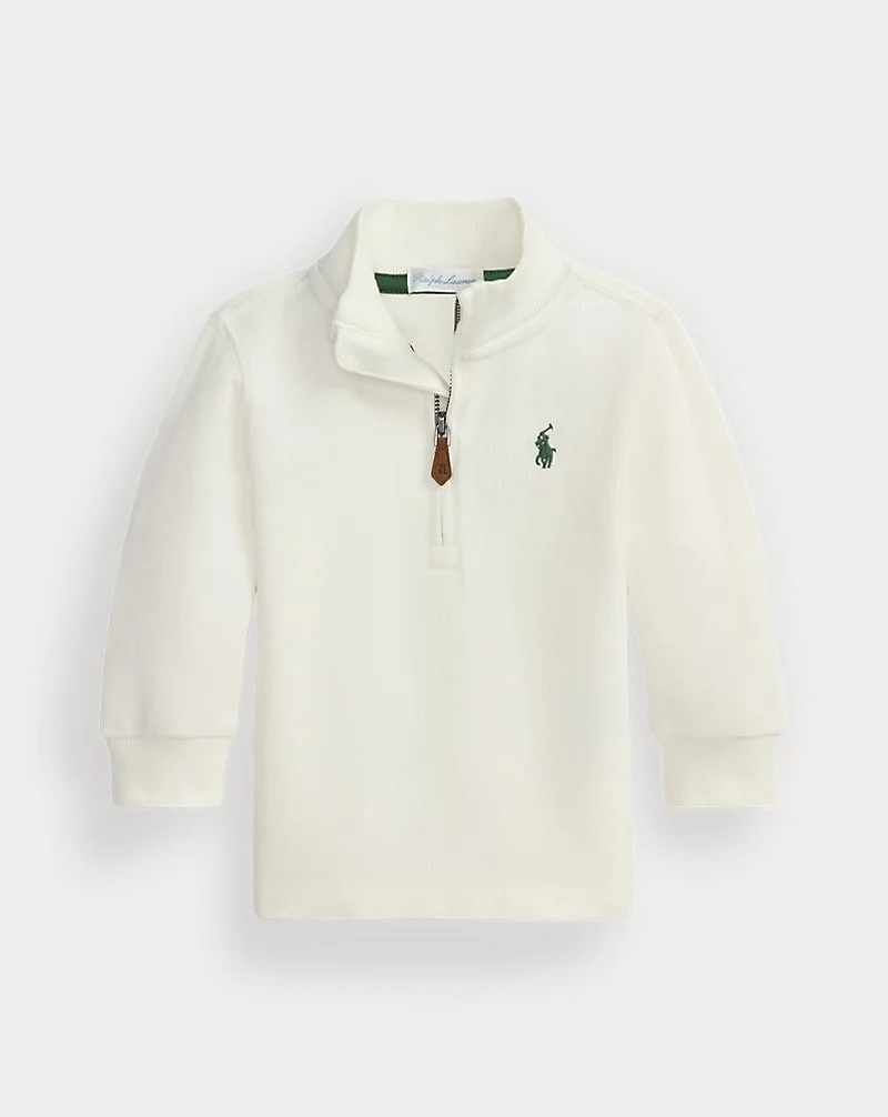 Estate-Rib Quarter-Zip Pullover-Cream