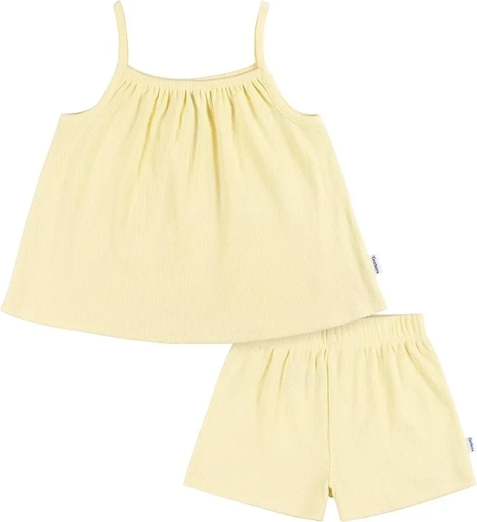 Gerber Toddler Sleeveless Tank Top and Shorts Set- Yellow