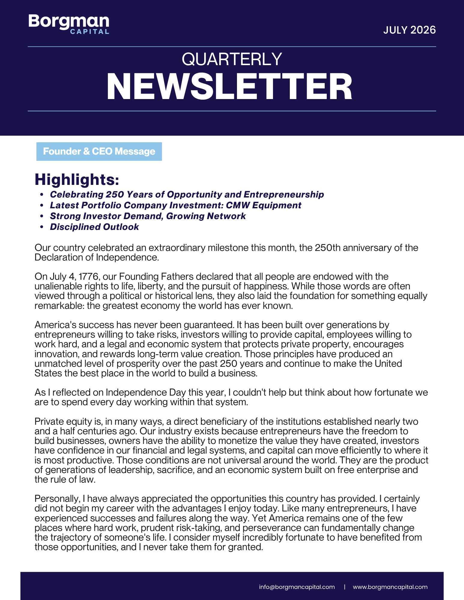 July 2026 Newsletter 