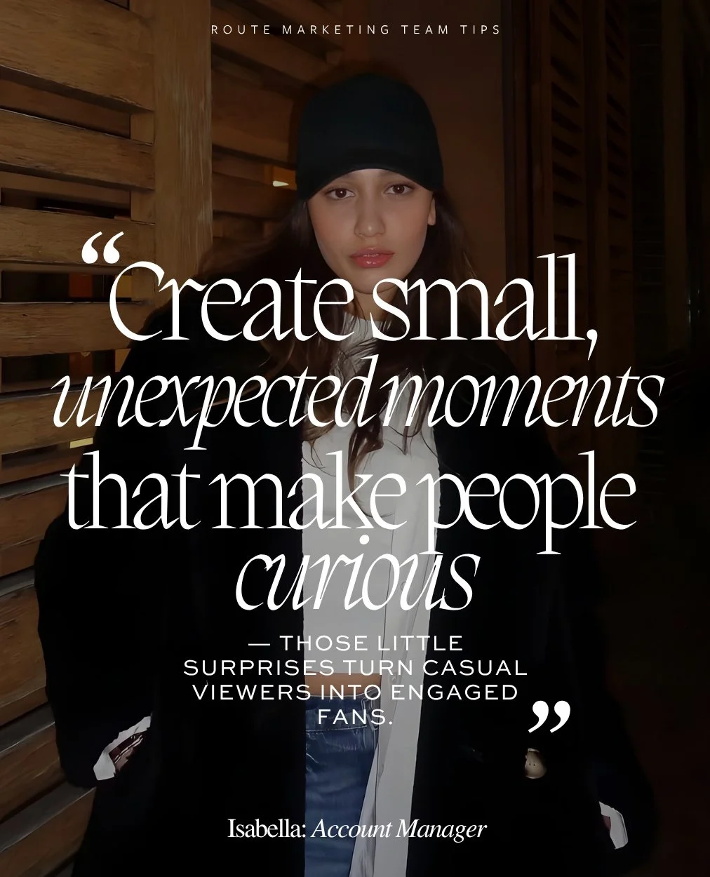 Every great brand knows: connection starts with curiosity. ✨⁠
#marketingtip #routemarketing @isaarosso