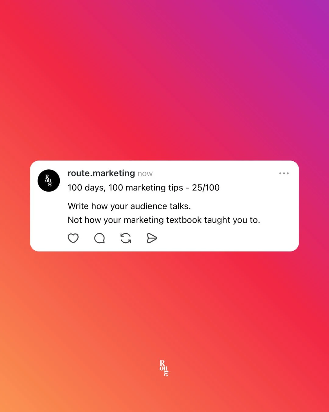 We share more daily tips like this on Threads &rarr; @route.marketing⁠
#routemarketing #100marketingtips