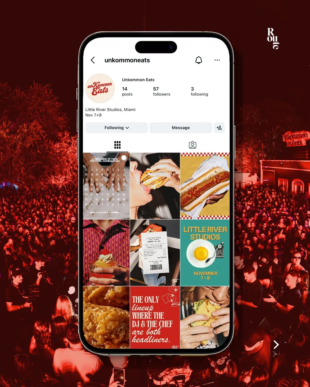 New on the menu: @unkommoneats 🍽️⁠
⁠
Our team has been in the kitchen (so to speak), crafting a striking identity for their social launch, as bold as the flavors behind it.⁠
⁠
A grid that makes scrolling feel like a tasting menu. Miami, come hungry!