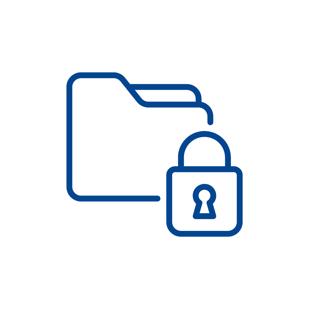 Carpeta con ícono de candado, simbolizando seguridad o privacidad de datos.