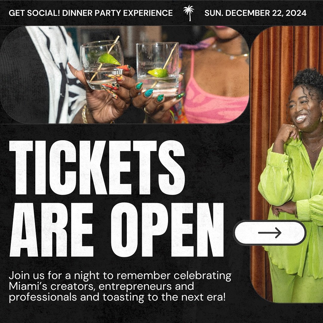 The moment you&rsquo;ve all been waiting for is HERE! Our Get Social! Farewell Dinner Party tickets are officially LIVE! 🎟️✨

Comment &ldquo;TRIBE&rdquo; to join the tribe on:

🗓️ Sunday, December 22nd
⏰ Doors open at 6:30 PM
📍 Private location, M