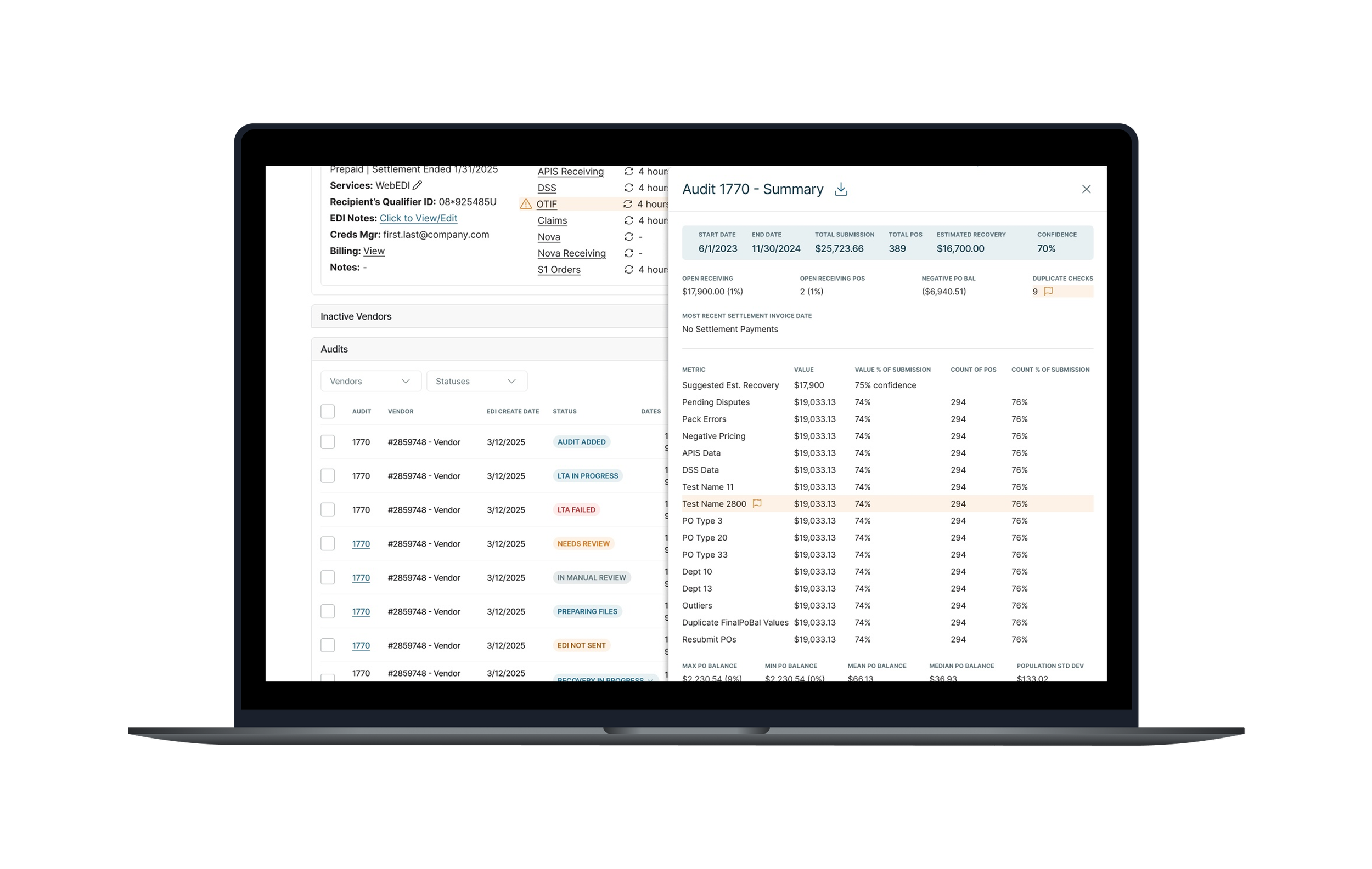 Low-touch audits screenshot