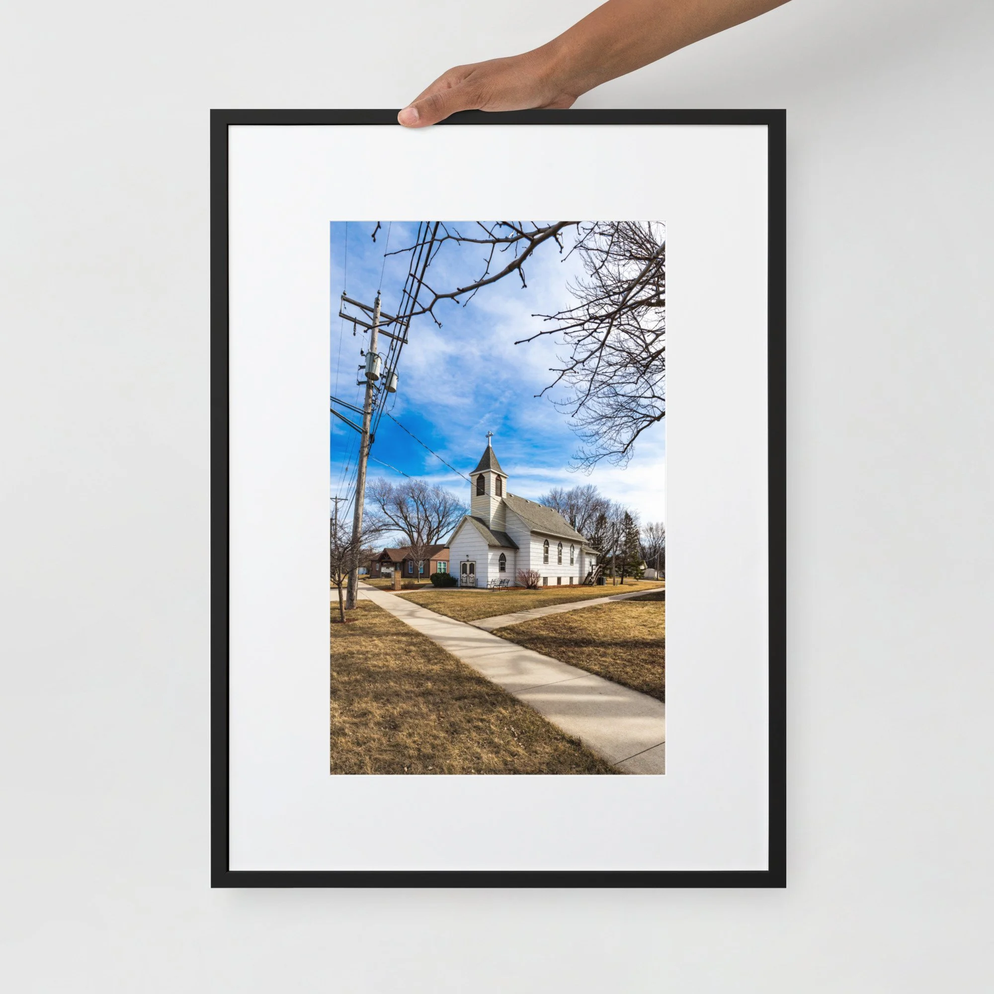 Salem Lutheran Church Framed Photo Paper Poster With Mat Board
