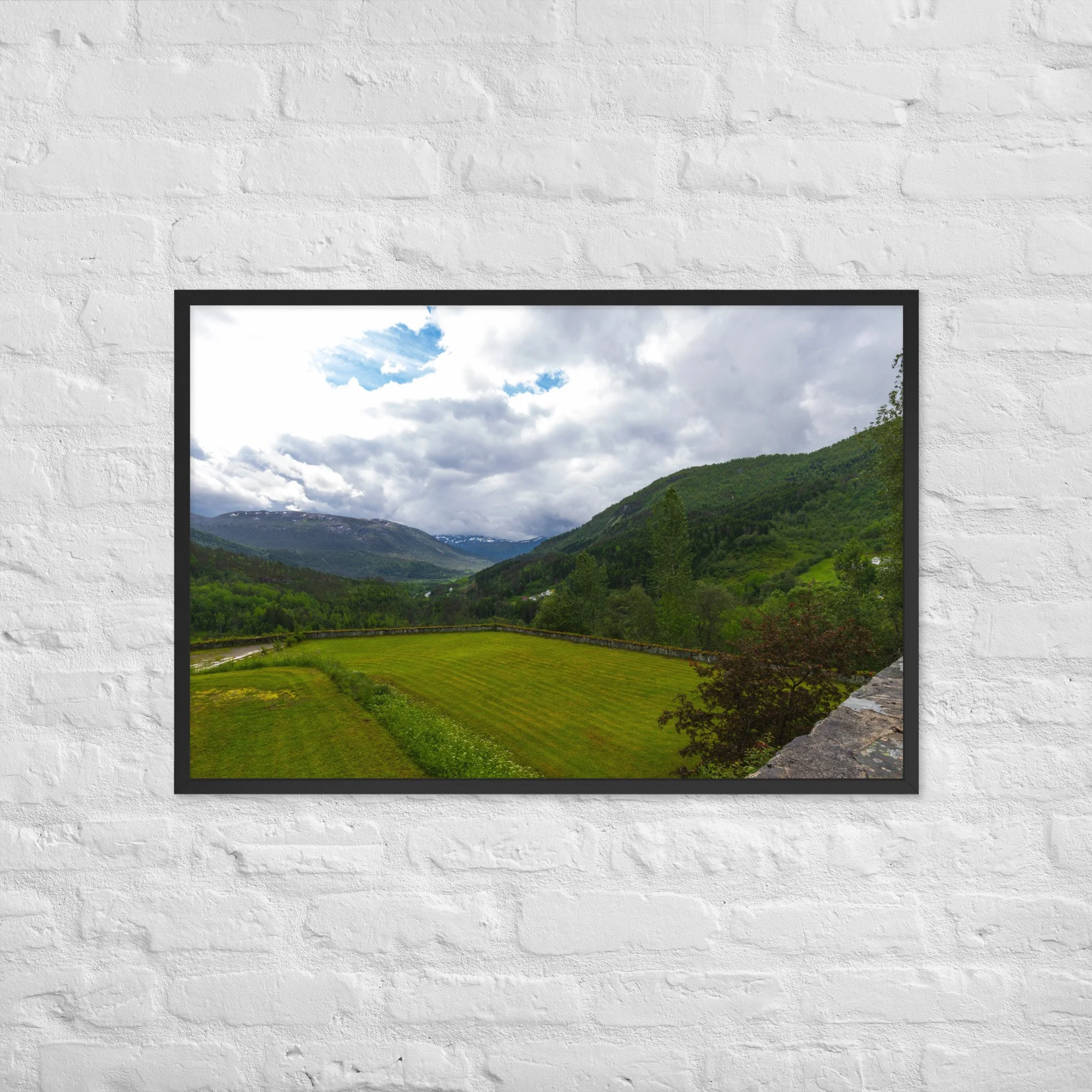 Naeroy Valley At Stalheim Hotel In Norway - Framed Photo Paper Poster
