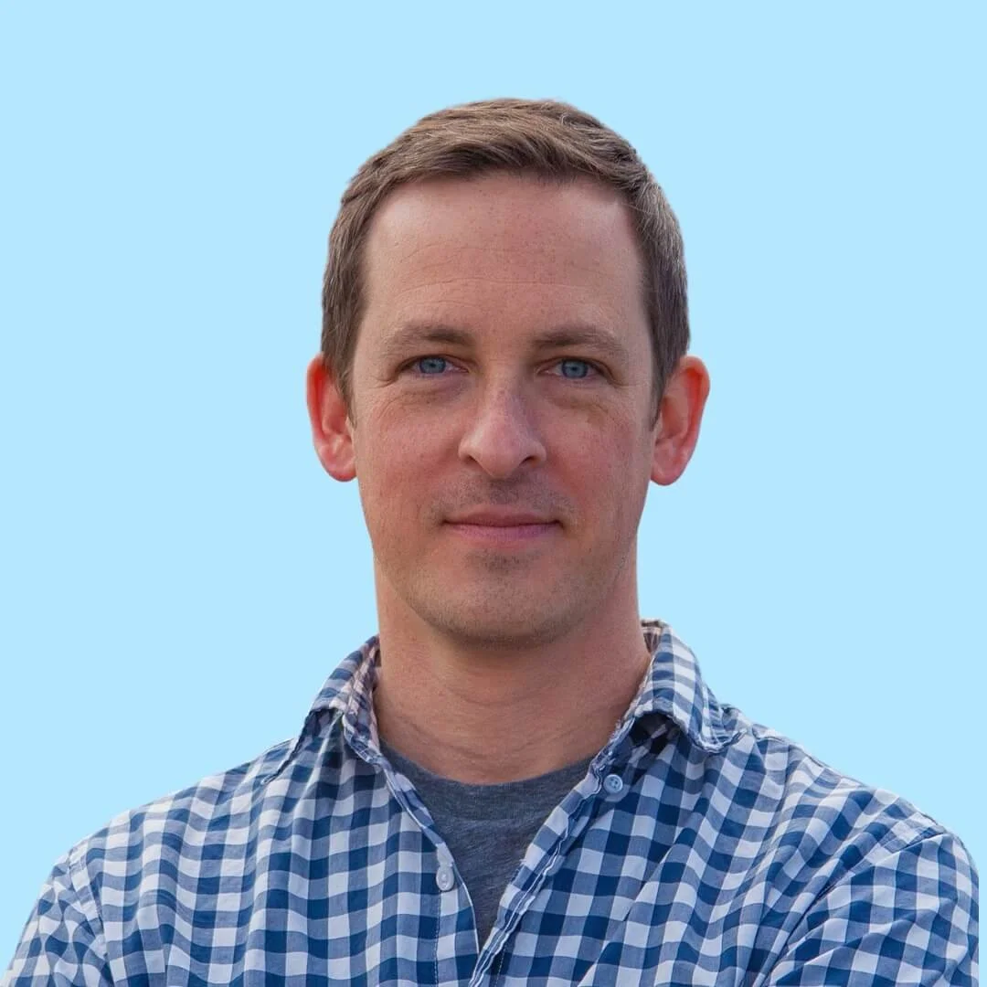 Photo of CO State Sen. Steve Fenberg against light blue background