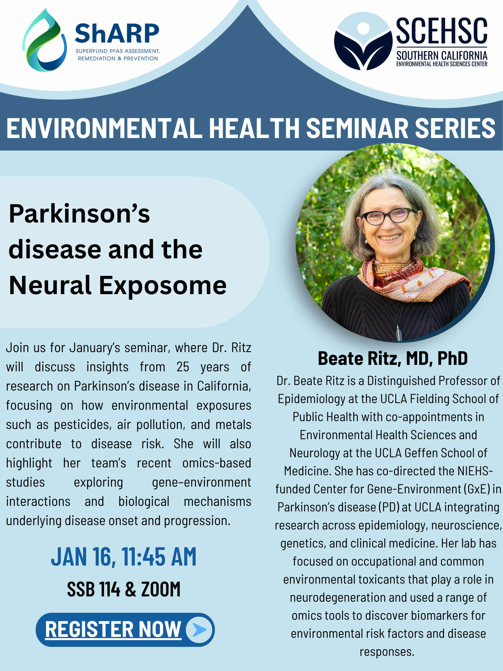 SCEHSC/ShARP Seminar | Beate Ritz, MD, PHD