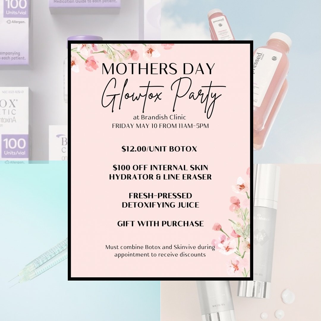 Treat yourself to GLOWING SKIN this Mother&rsquo;s Day!🌟🌸 Appointments are limited-link to book in our bio. 
.
.
.
.
.
#mothersday #may #skincare #skinvive #botox #freshjuice #glowtox #glowingskin #skin #juvederm #allergan #skinmedica #brandish #br