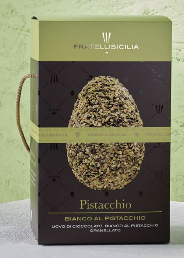 White Chocolate Egg Coated with Pistachio