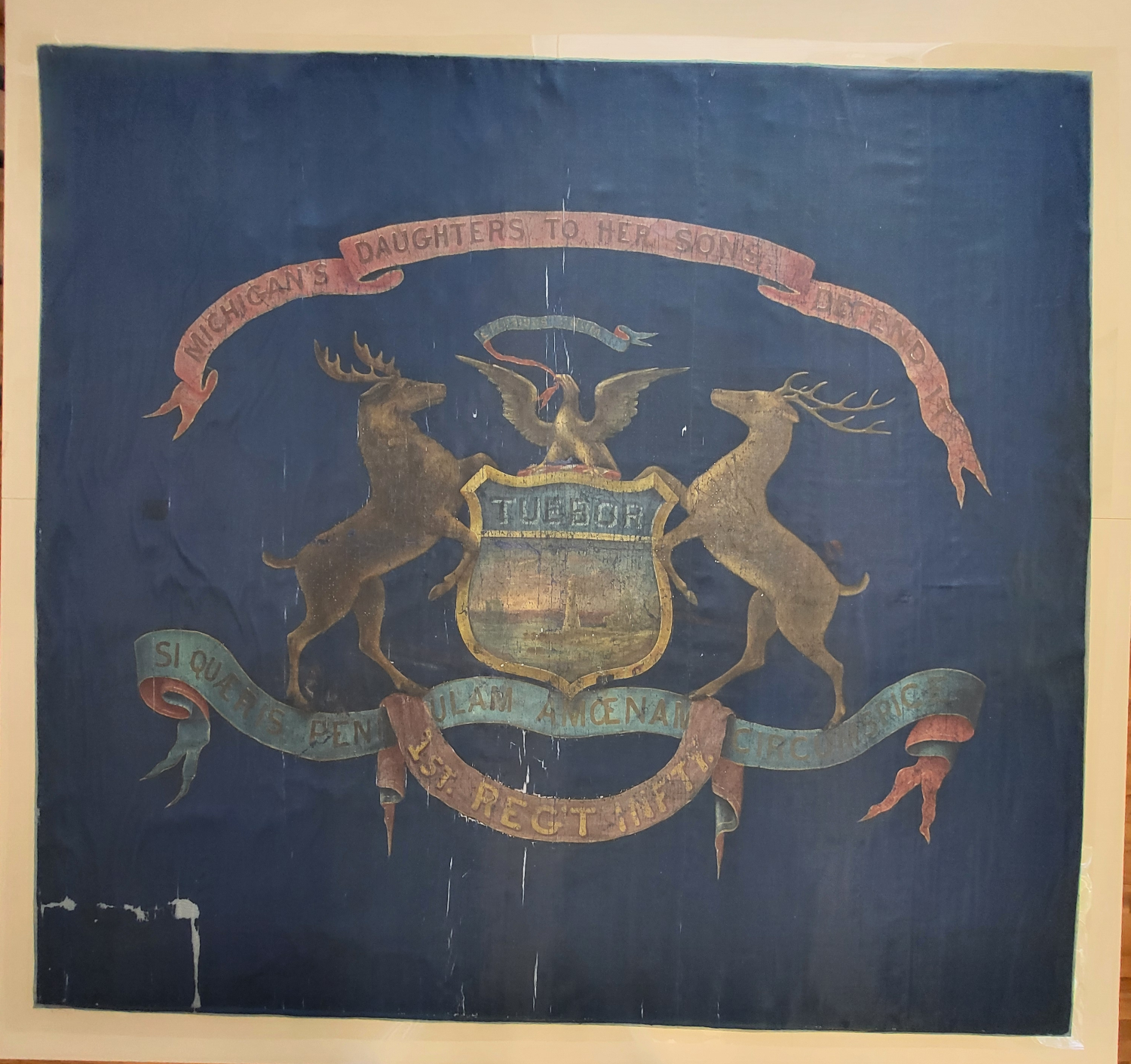 First Michigan Infantry Flag (Three Months) Returns from Conservation