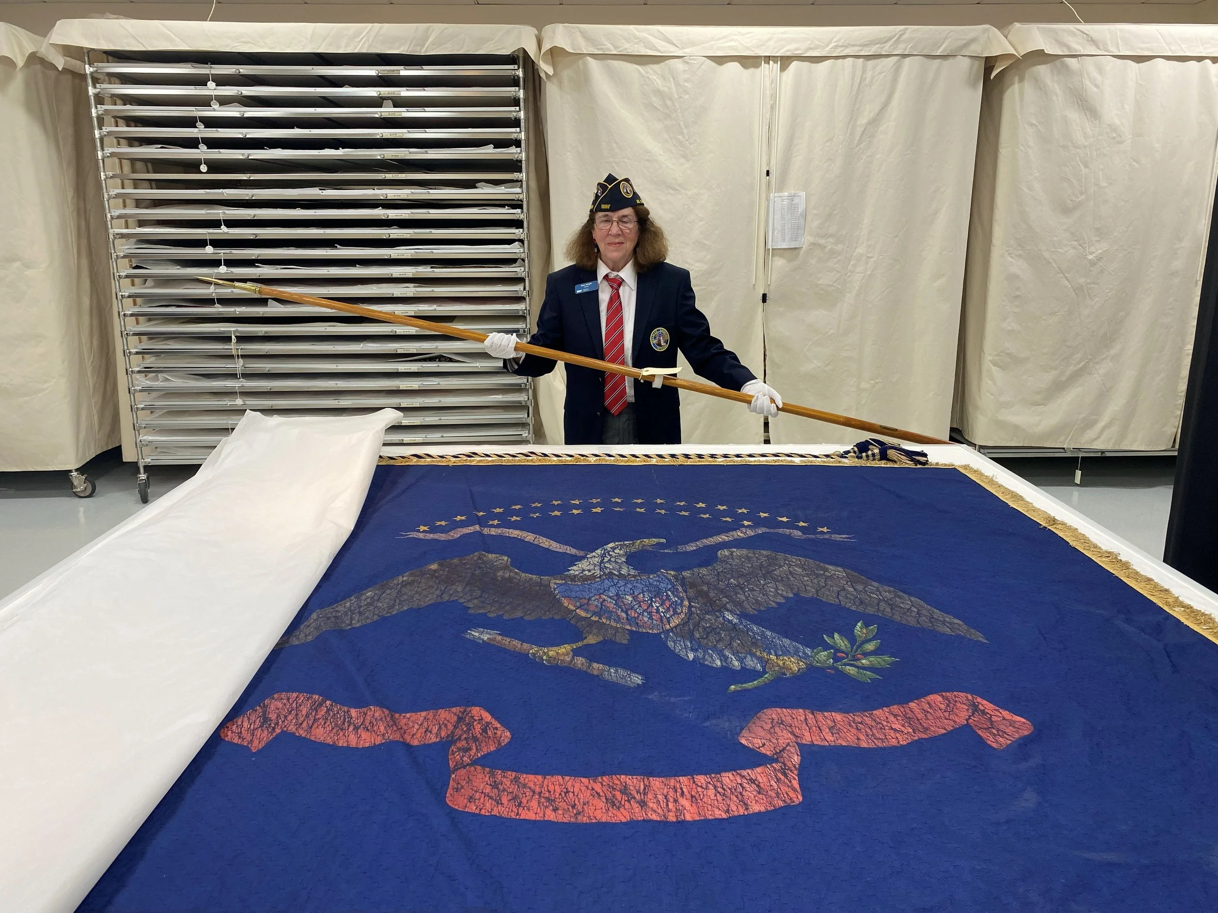 Navy Veteran Mary Haight Visits Flags