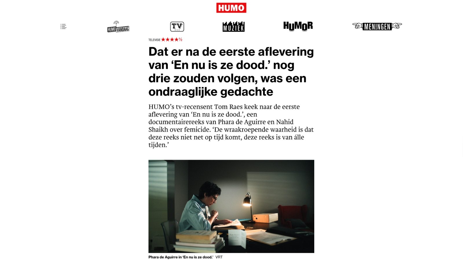 "En Nu Is Ze Dood" - HUMO (23/02/'26)