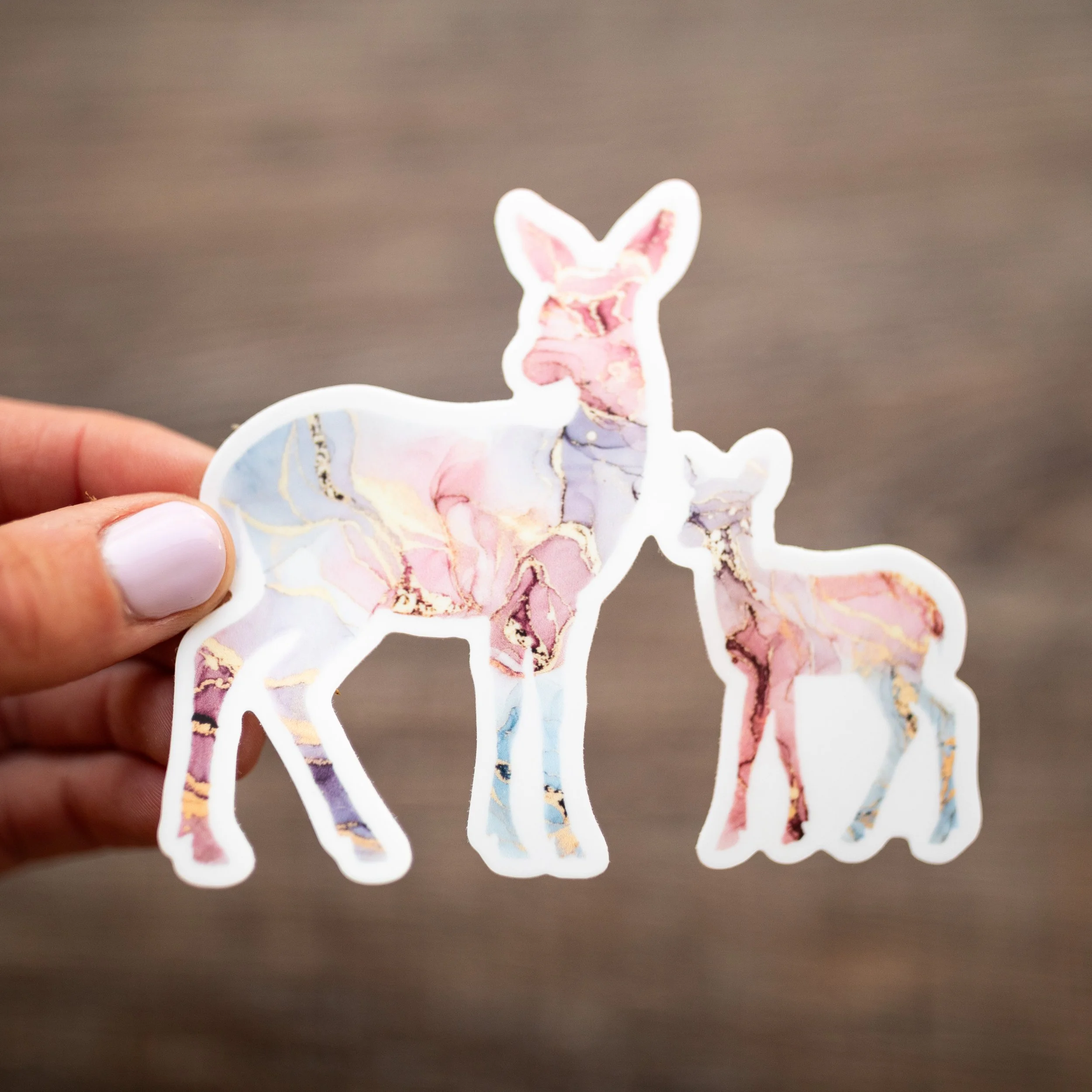 Vinyl Doe & Fawn Sticker