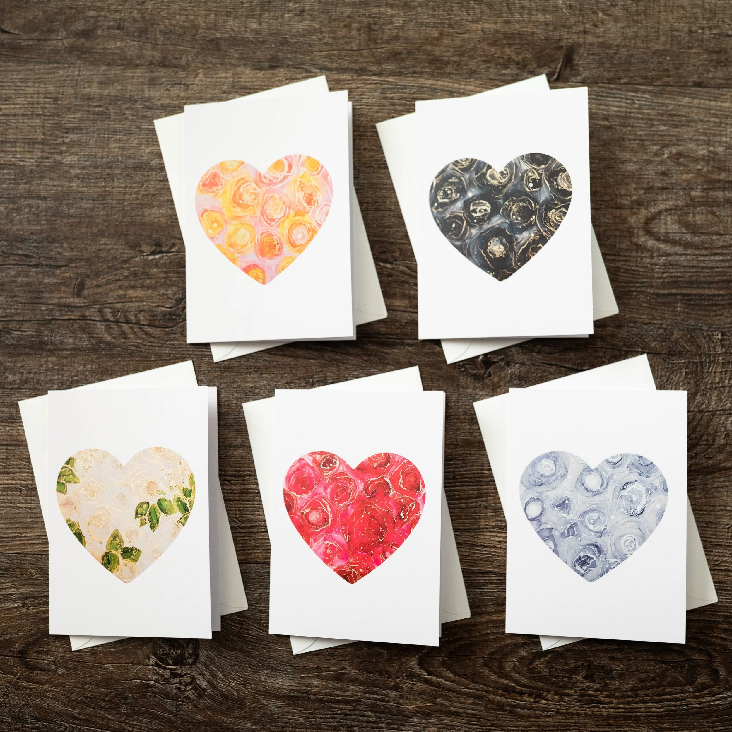 Rose Hearts Greeting Card Pack