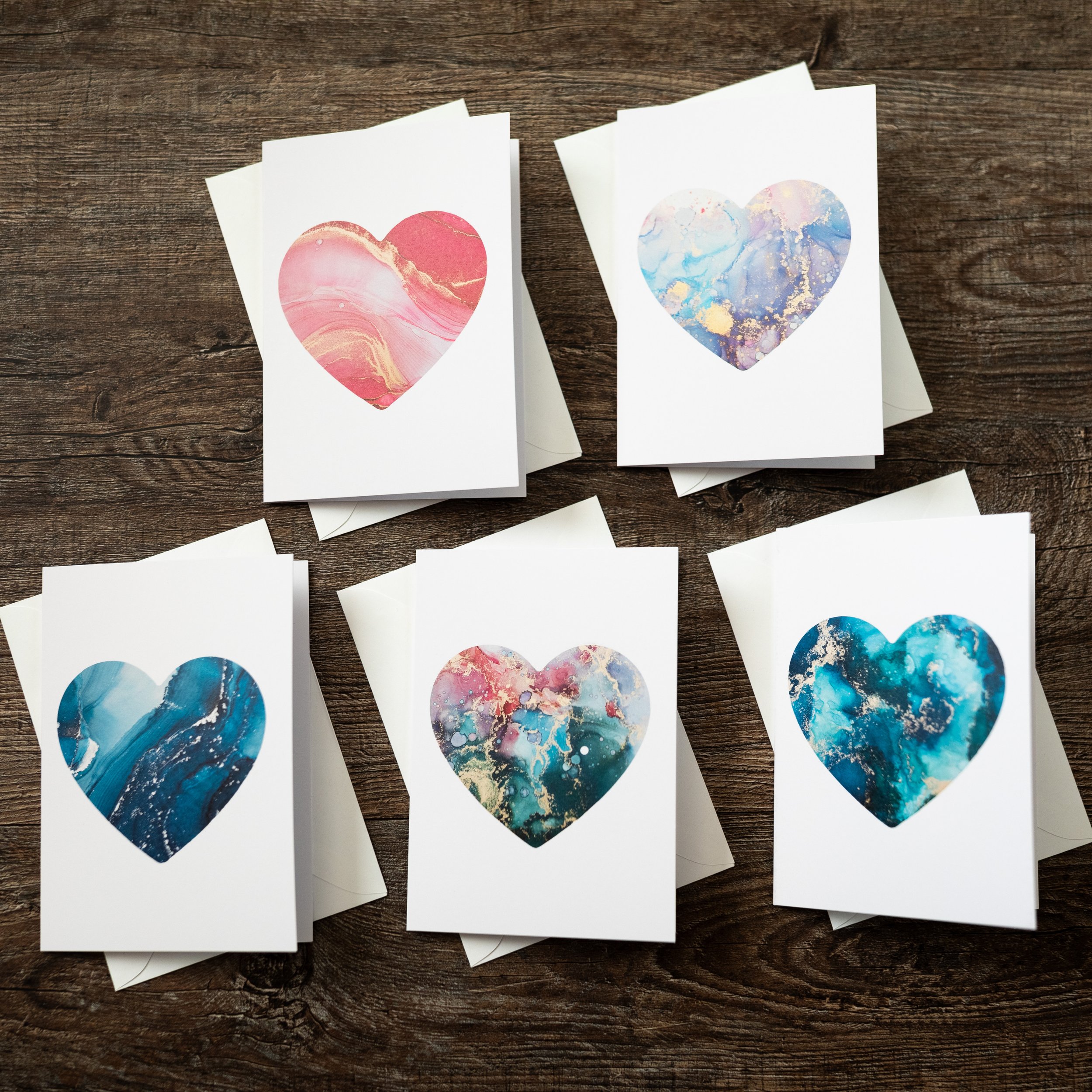 Abstract Hearts Greeting Card Pack