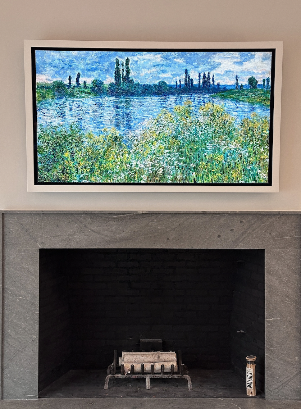 This TV blends in with any artwork you choose