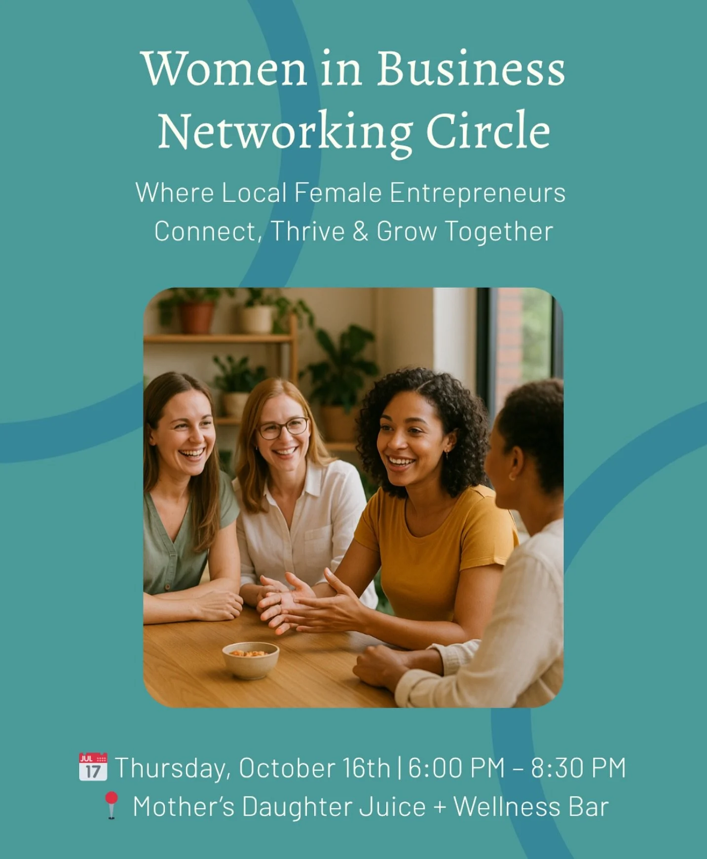 Don&rsquo;t miss our next pop-up event with @thebizhippie ! Enjoy mini salads, chocolate avocado pudding + delicious infused water while connecting with local female entrepreneurs and women in business @mothersdaughterjuice October 16th 6-8:30pm. 

S