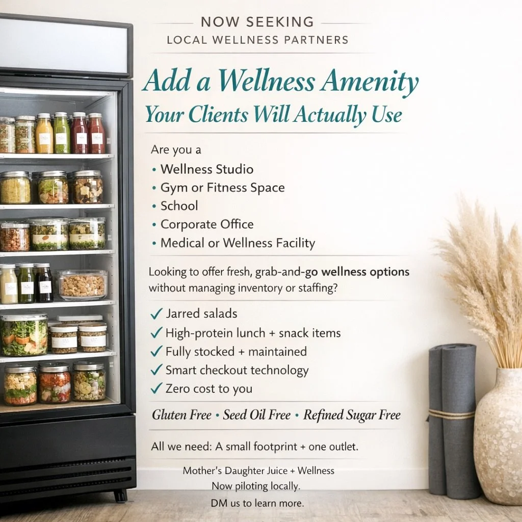 Looking to add a wellness amenity your people will actually use? 🌿

We&rsquo;re partnering with local businesses to bring fresh, grab + go wellness&hellip;no staffing, no inventory, no cost to you.

Interested? Email chandra@tfdne.com for more info.