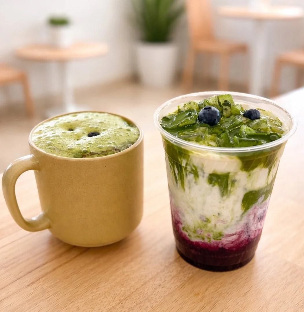 &bull; 𝗟𝗨𝗖𝗞𝗬 𝗕𝗟𝗨𝗘 𝗠𝗔𝗧𝗖𝗛𝗔 𝗟𝗔𝗧𝗧𝗘&bull;
@mem_tea ceremonial grade matcha. house made wild blueberry syrup + choice of milk

*clean energy *anti-inflammatory *supports overall wellness

#ceremonialgradematcha #matchalatte #refinedsuga