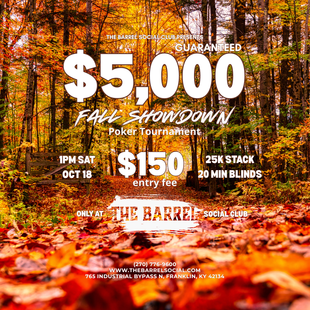 $150 Fall Showdown — The Barrel Social Club Poker