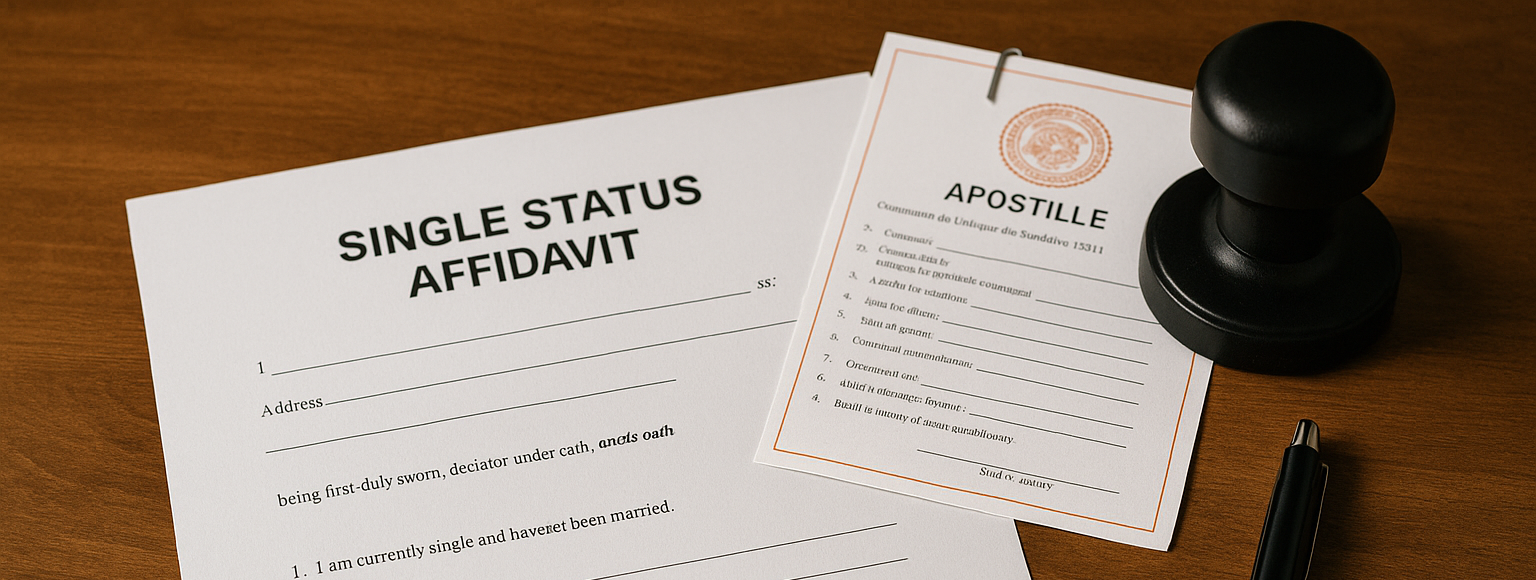 Notarization and Apostille of Single Status Affidavit