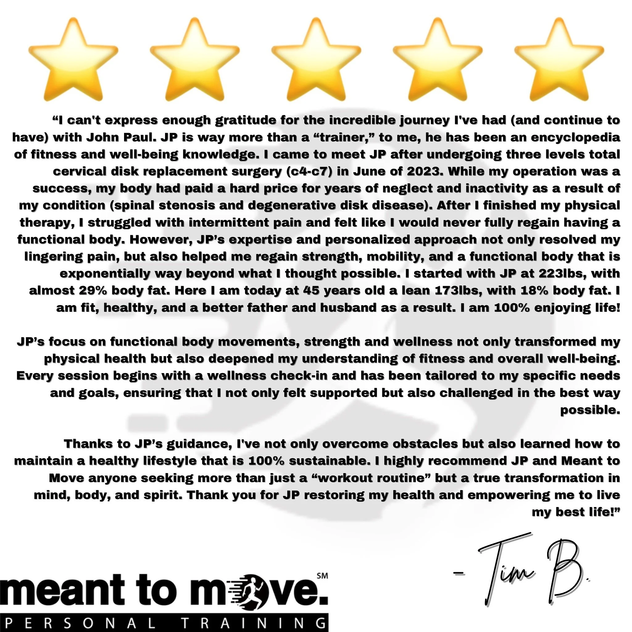 Tim B. And the B stands for Best!