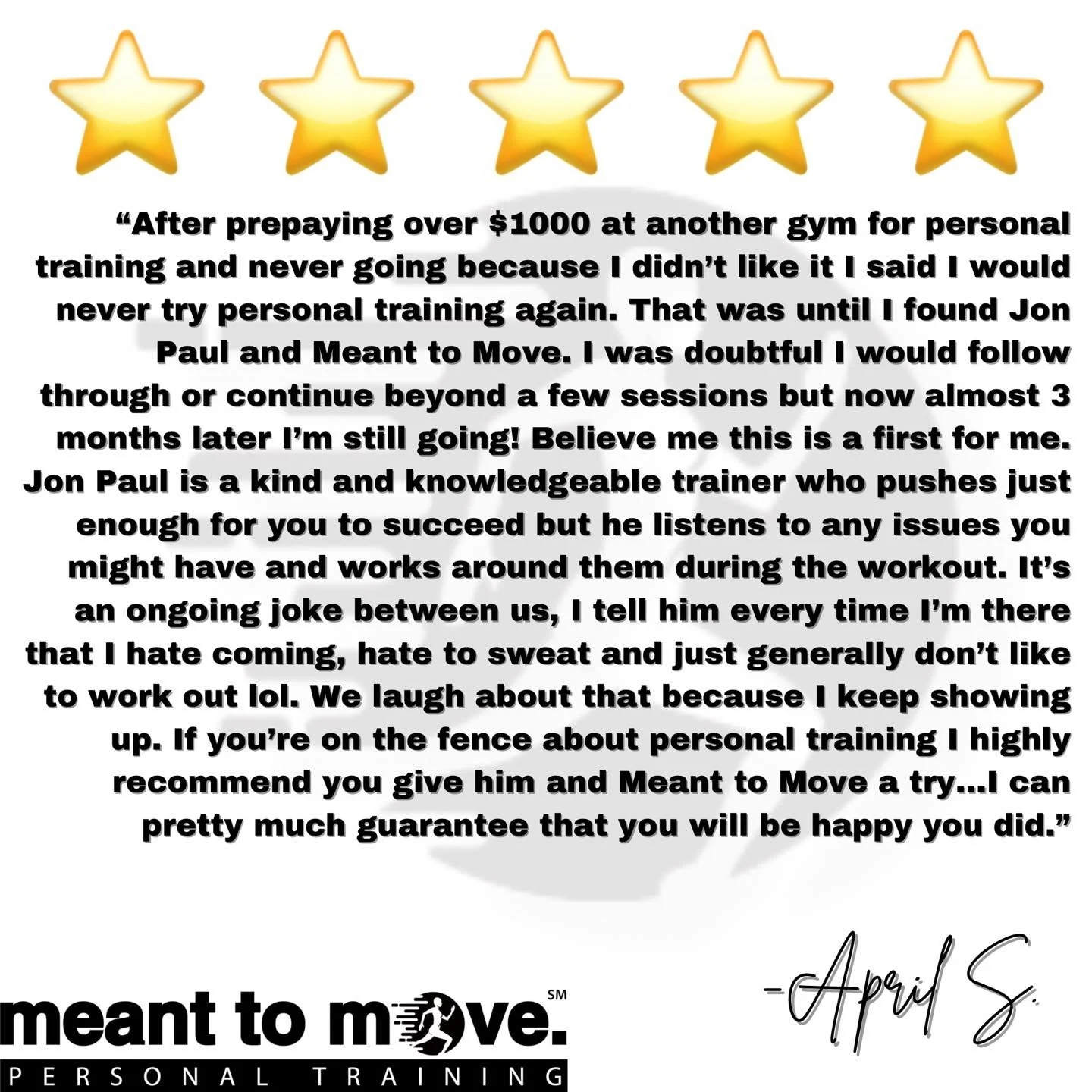 Thank you for trusting in us April! It has been amazing working with you!