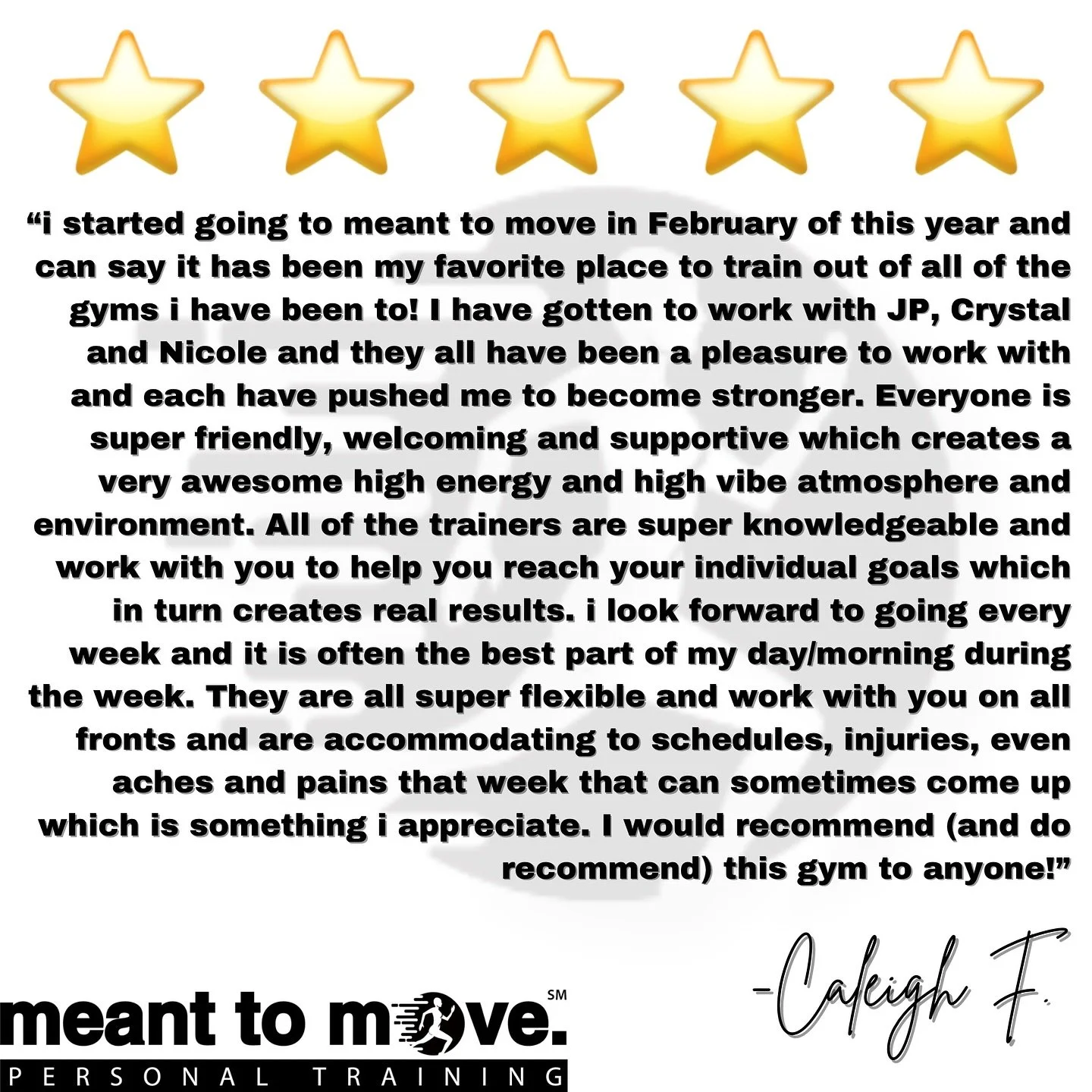 Yeah glo!! The infamous @caleighfarrelll writes reviews almost as good as she kicks a soccer ball. It is a pleasure to be a part of your journey and keeping you strong in case a mf act up!