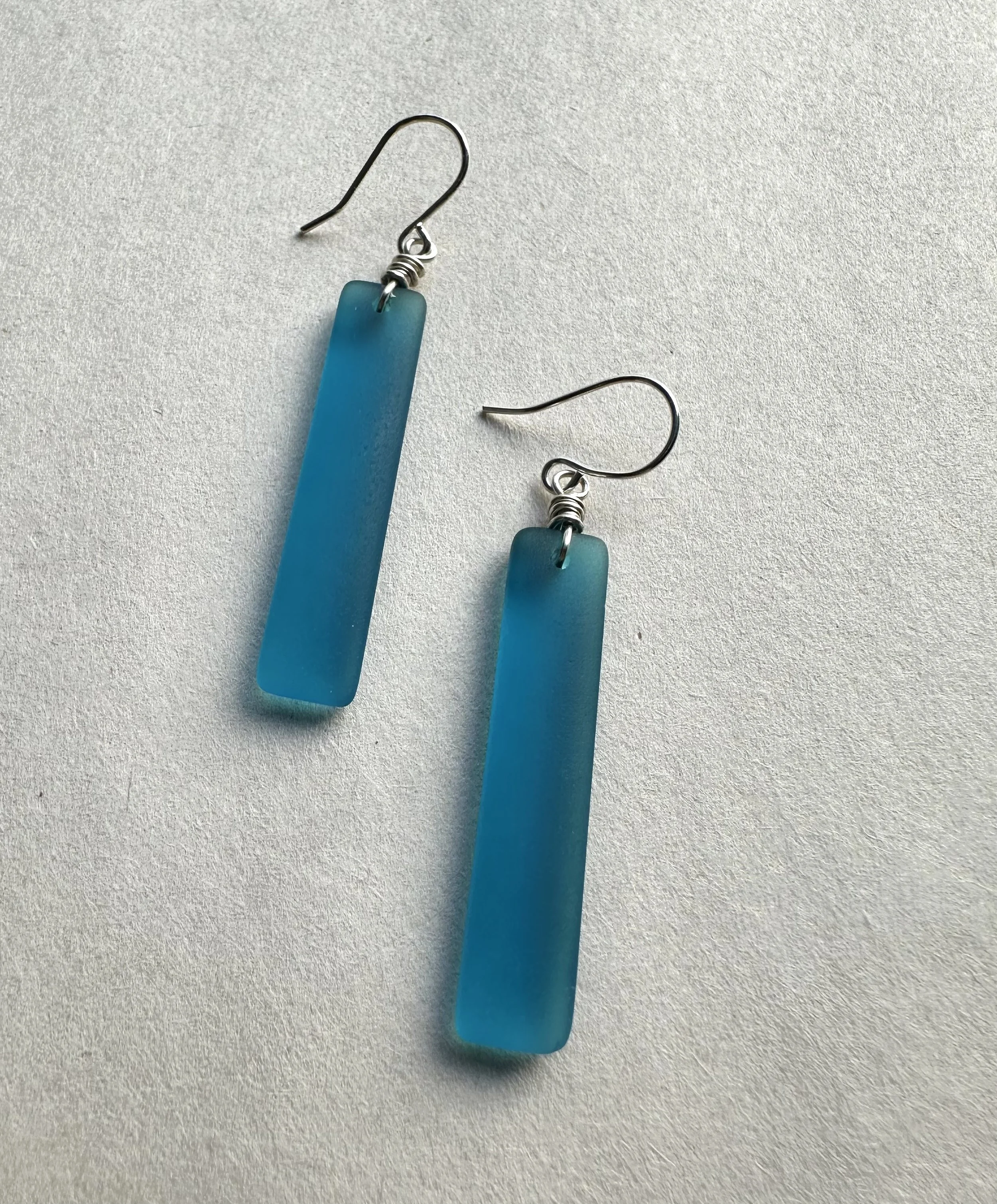 Brume Bleue | Frosted Sea Glass Earrings