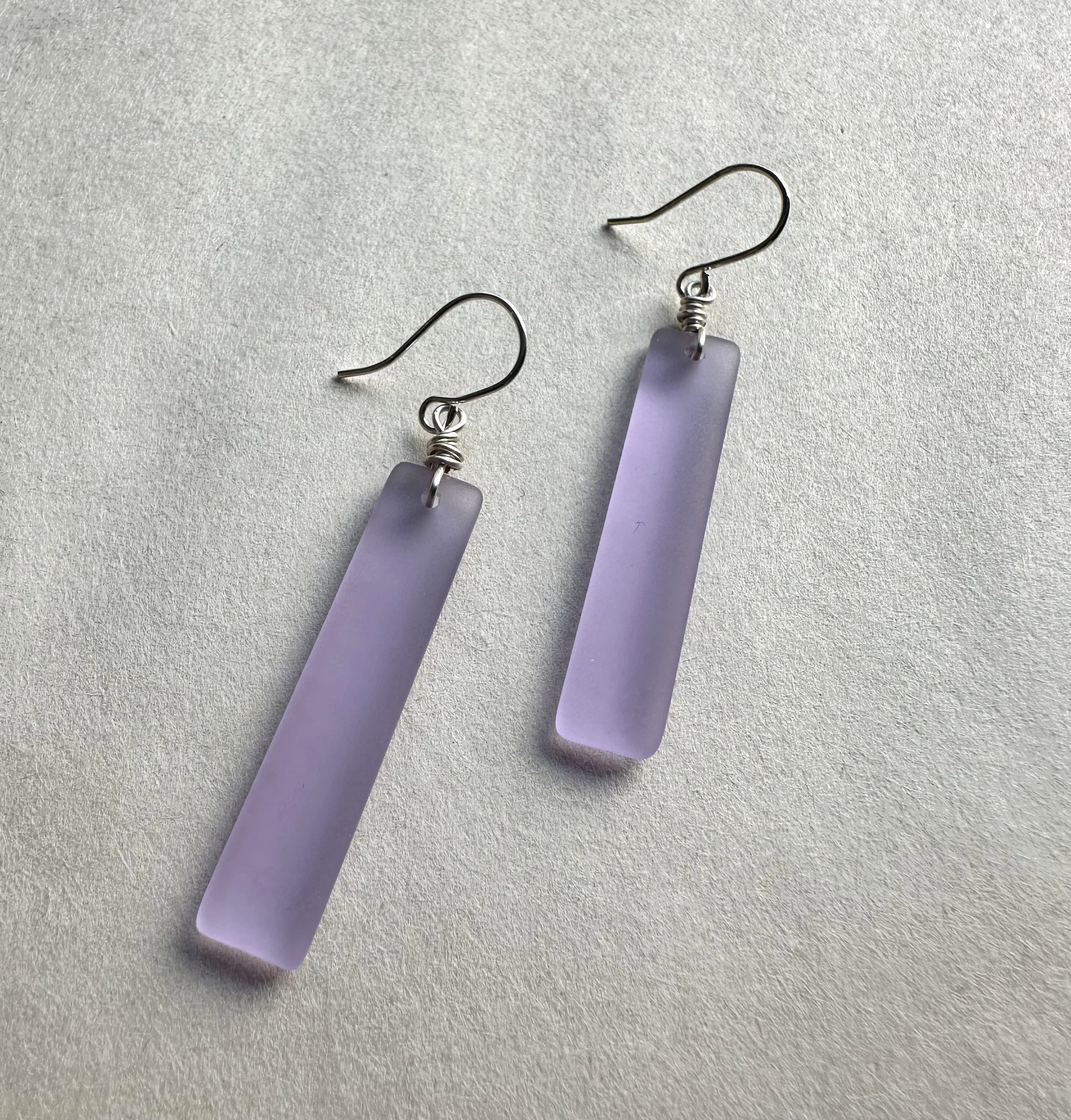 Lavande | Frosted Sea Glass Earrings