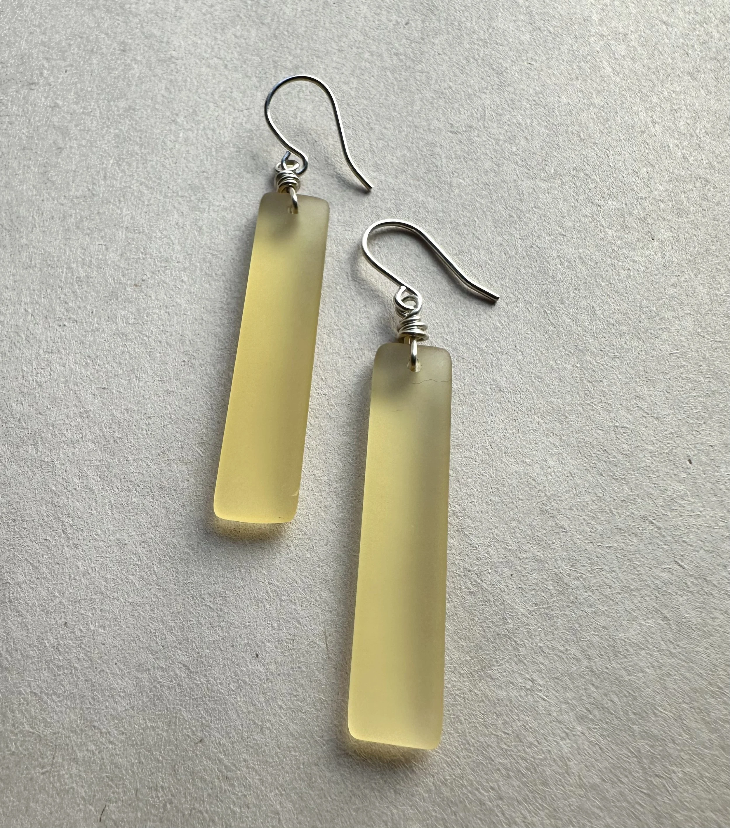 Lumière Dorée | Frosted Sea Glass Earrings