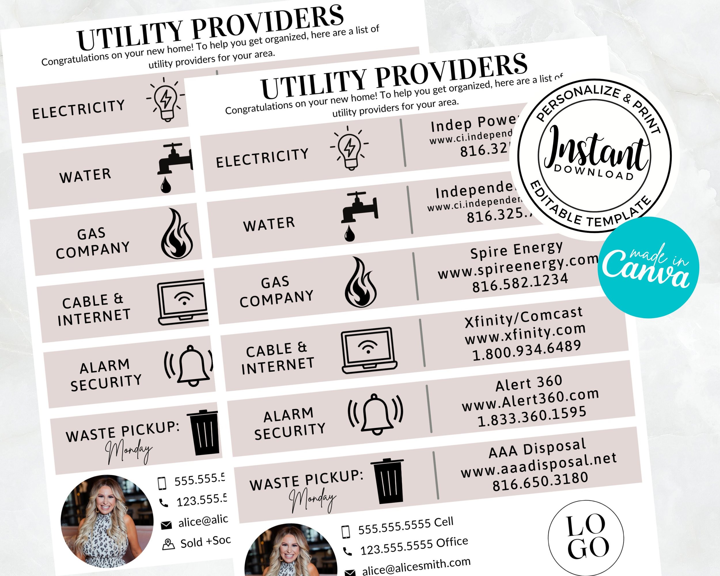 Realtor Utility Providers Flyer
