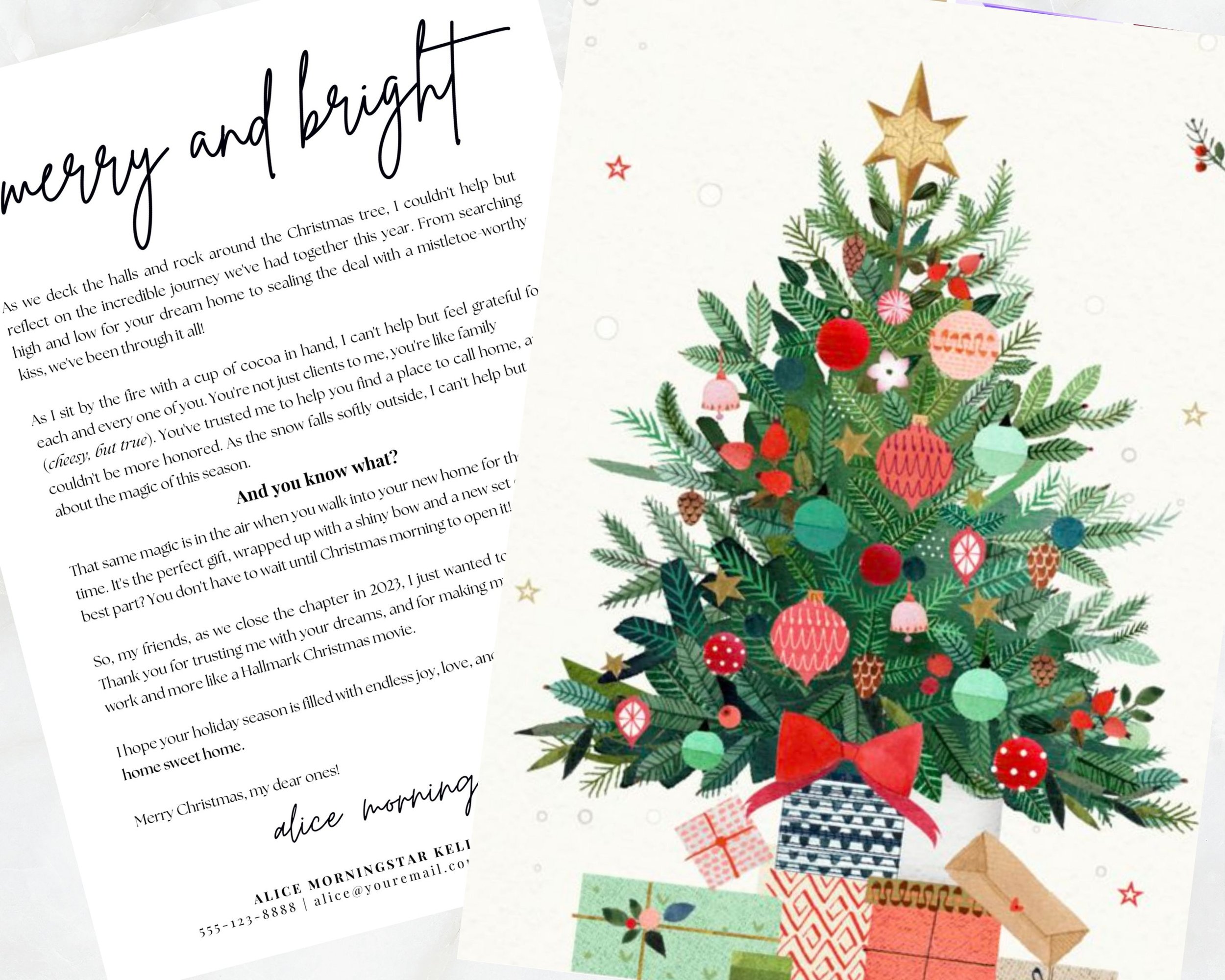 Evergreen Christmas Postcard