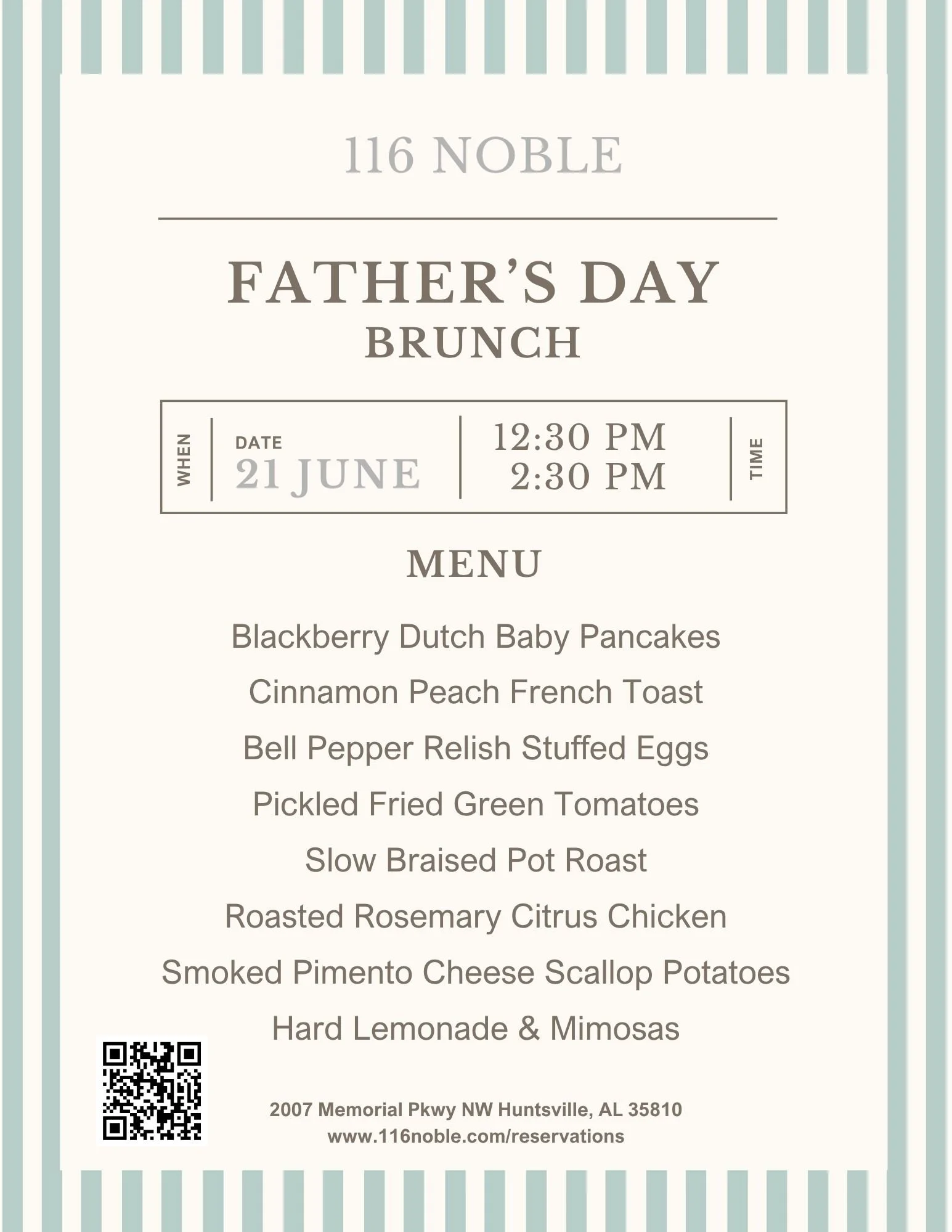 Father's Day Brunch: Sunday, June 21