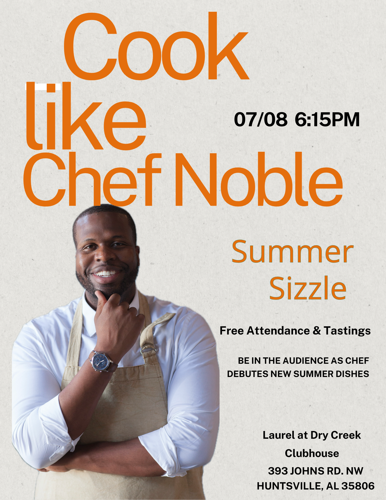 Summer Sizzle: Cooking Live with Chef Noble July 8th