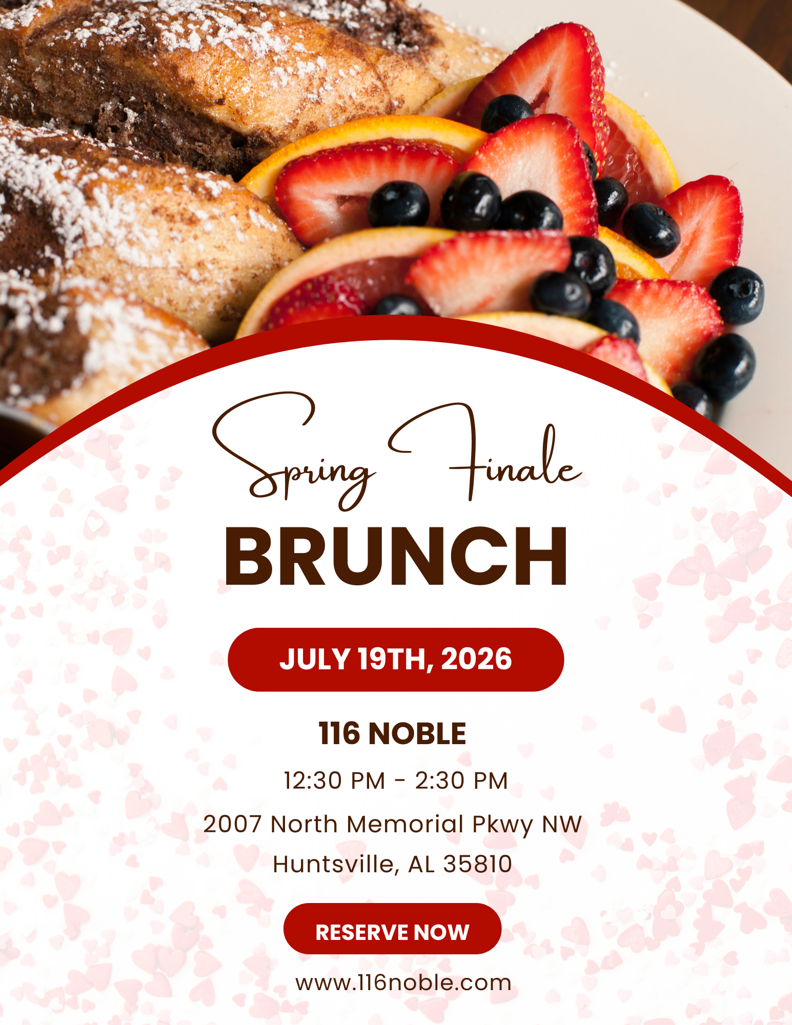 Spring Brunch Menu Finale: Sunday, July 19th