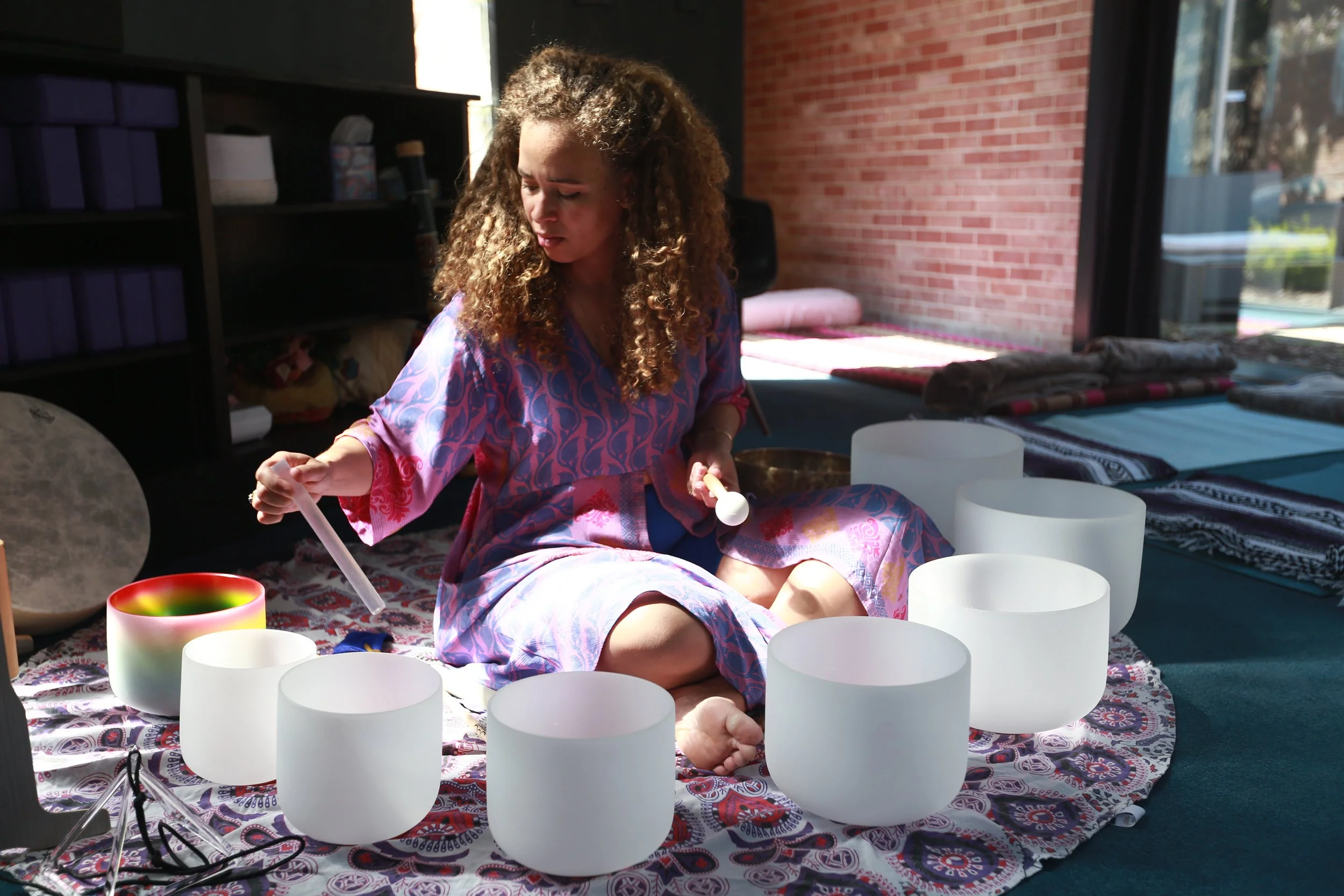 Group soundbath for 8/8 Lion's Gate at 4Yoga Studio, Downtown Bowling Green