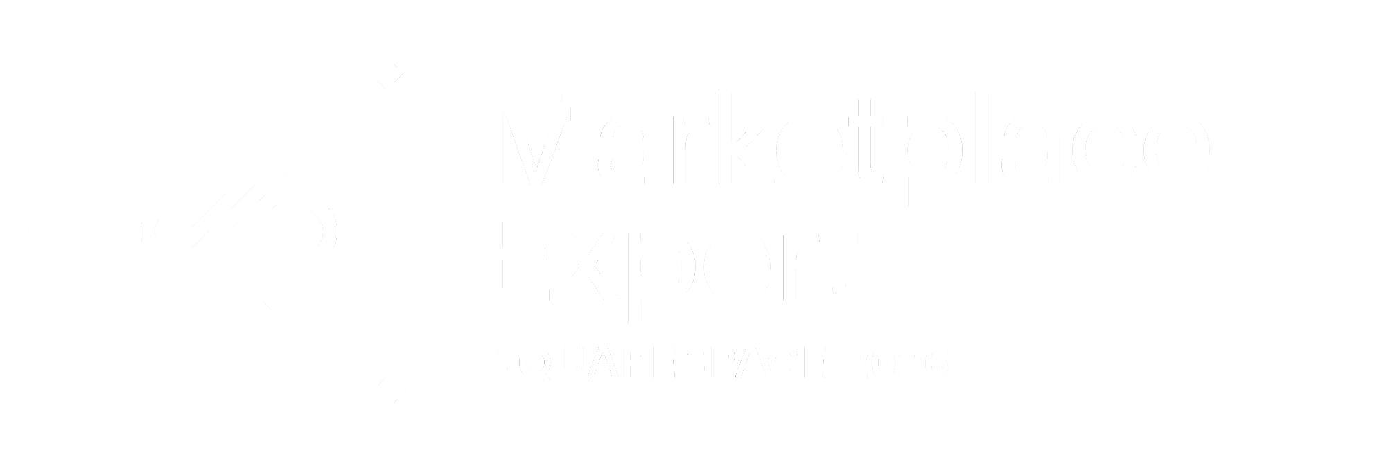 Kessiah’s Squarespace Marketplace Expert badge for 2026 with a stylized 'S' made of curved lines inside a circle signifying Radiant Websites as a Squarespace-vetted website designer.