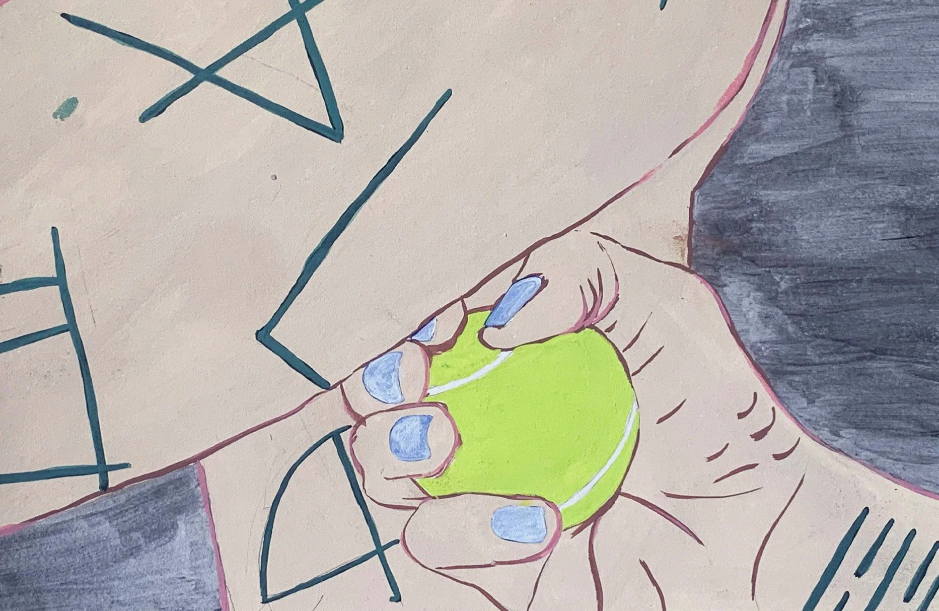 "Tennis Promise"    Gouache on Paper